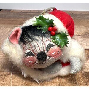 Vintage Annalee Christmas Mouse Collectible Doll Red Holiday Decor